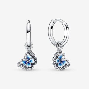 Silver and Blue Butterfly Earrings